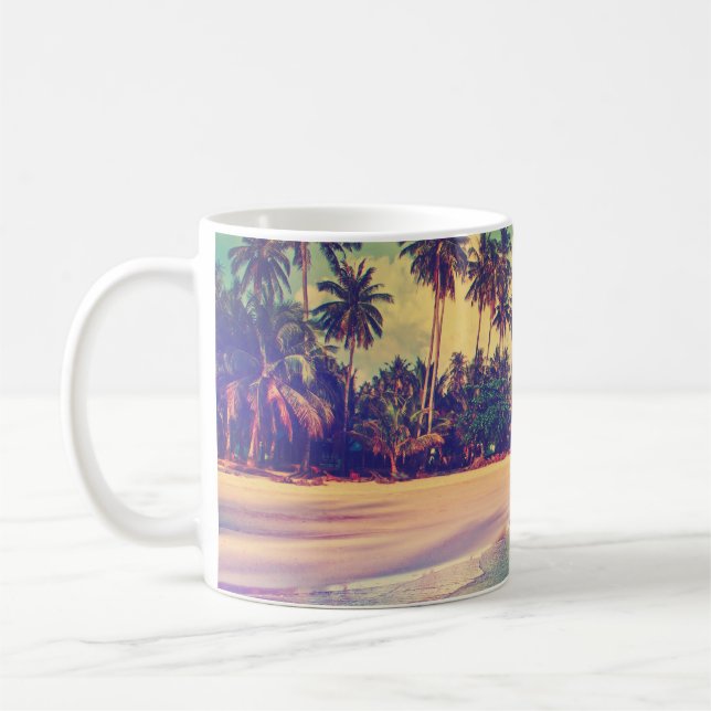 Taza De Café El paraíso tropical: mar, hotel, playa. (Izquierda)