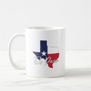 Taza De Café El Paso, mapa de bandera de Texas