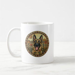 Taza De Café El Pastor Aérea – Malinois Belga Arte Folclórico