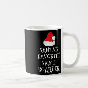 Taza De Café El patinador favorito de Santa divertido skate de