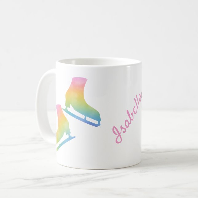 Taza De Café El patinaje artístico sobre hielo traza patines pa (Anverso izquierdo)