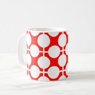 Taza De Café el patrón de lunares y cuadros rojos y blancos es