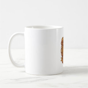 Taza De Café El pelo de perro es cinta dorada esponjosa brillan