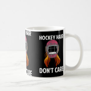 Taza De Café El pelo divertido de hockey no le importa el depor
