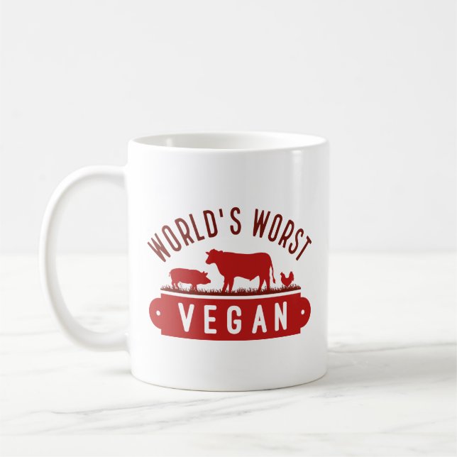 Taza De Café El peor vegano del mundo (Izquierda)