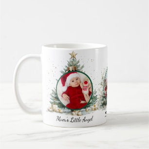 Taza De Café El pequeño ángel de mamá 3 Foto con adornos Árbole
