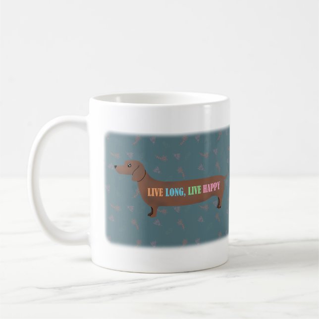 Taza De Café El perro Dachshund Sausage amante del perro Wiener (Izquierda)