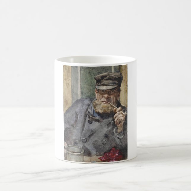 Taza De Café El perro del mar antiguo (por Henry Scott Tuke) (Centro)