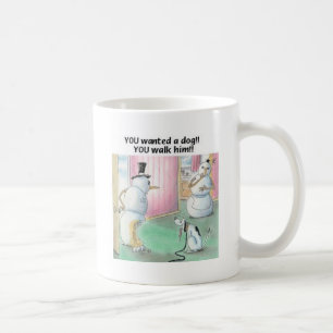 Taza De Café El perro hace pis en el muñeco de nieve