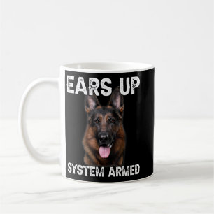 Taza De Café El perro pastor alemán oreja el sistema armado