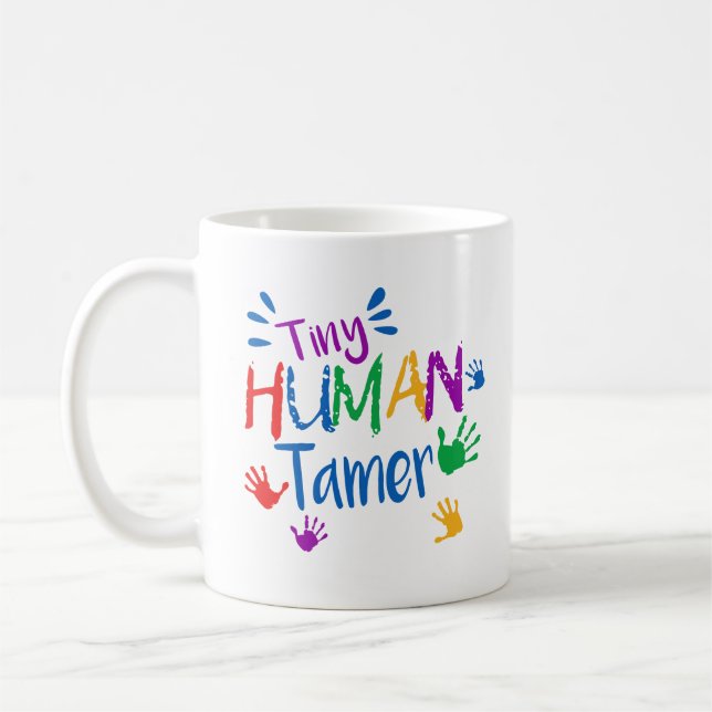 Taza De Café El personal más doméstico humano minúsculo del (Izquierda)