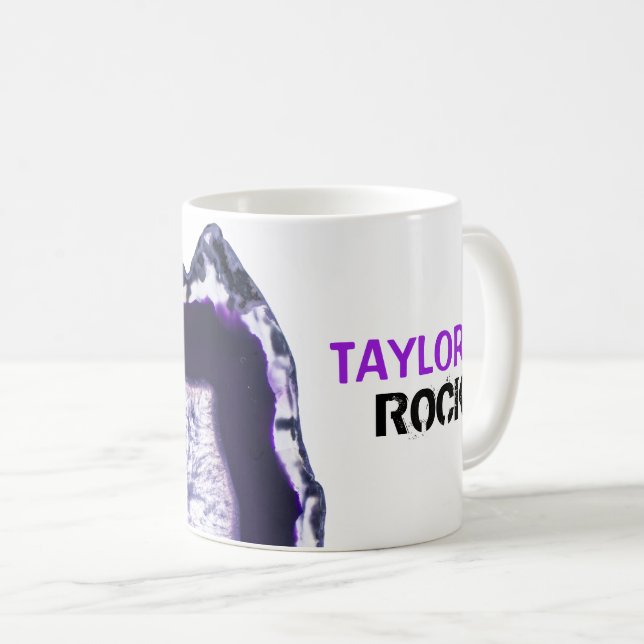 Taza De Café El *~* personaliza la ágata CONOCIDA Geode de los (Anverso derecho)