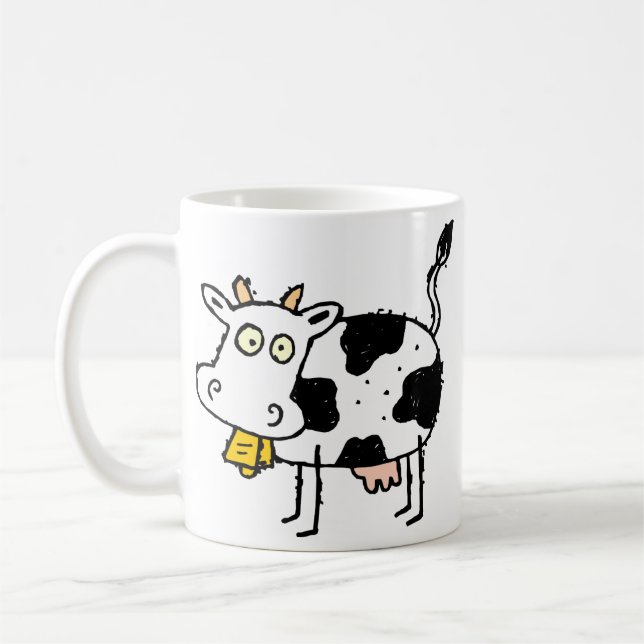Taza De Café El personalizable enrrollado de la vaca de la (Izquierda)