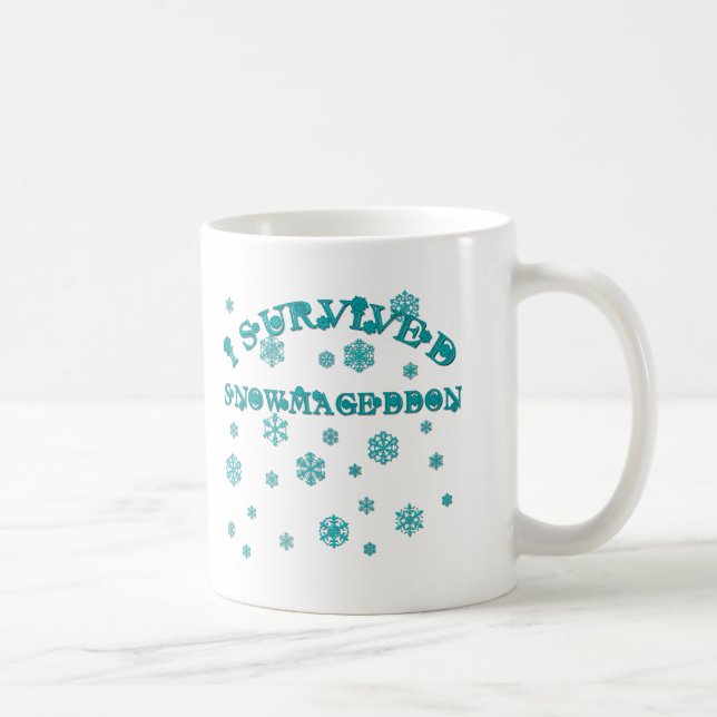 Taza De Café El personalizable I SOBREVIVIÓ SNOWMAGEDDON (Derecha)
