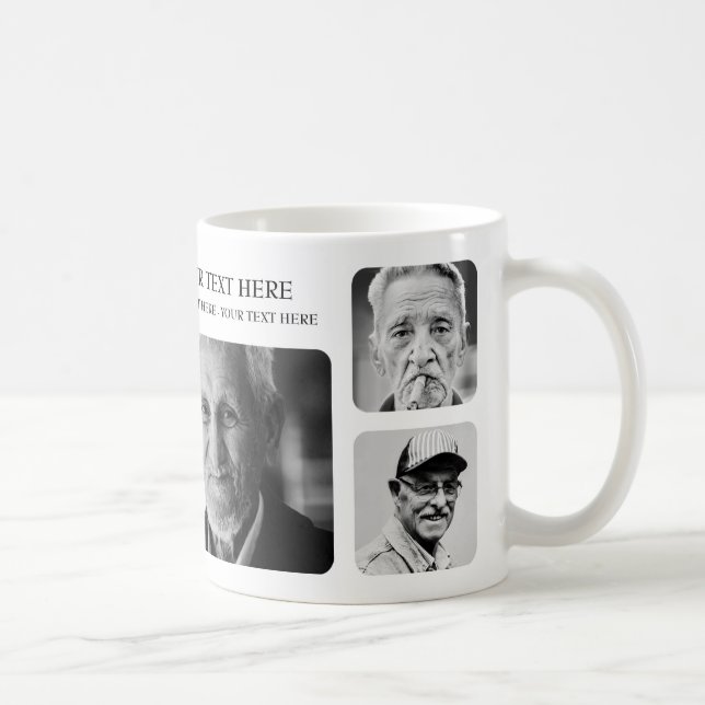 Taza De Café El personalizado añade el collage de fotos (Derecha)