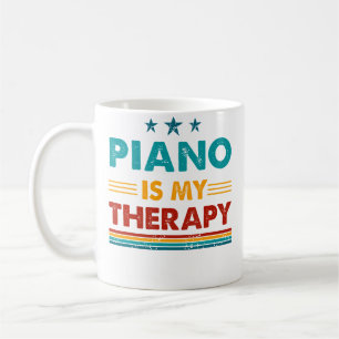 Taza De Café El piano es mi terapia divertido piano
