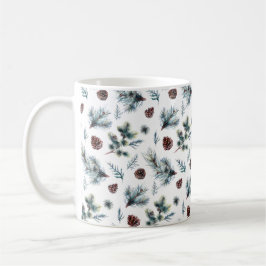 Taza De Café El pino rústico ramifica los conos del pino