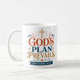 Taza De Café El plan de Dios prevalece Cita de verdad bíblica