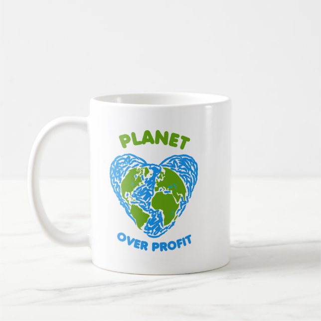 Taza De Café El planeta sobre el beneficio (Izquierda)