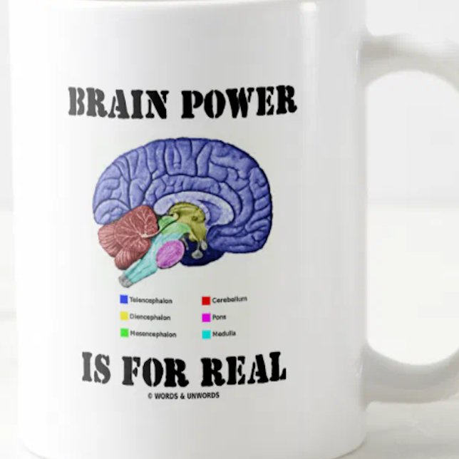 Taza De Café El poder mental está para real (la actitud de la (Do a double-take on brain power with anatomical attitude with this truism saying mug!)