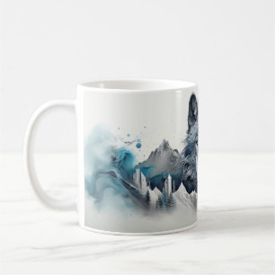 Taza De Café El poderoso bosque de los lobos en el sueño