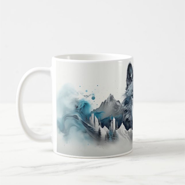 Taza De Café El poderoso bosque de los lobos en el sueño (Izquierda)