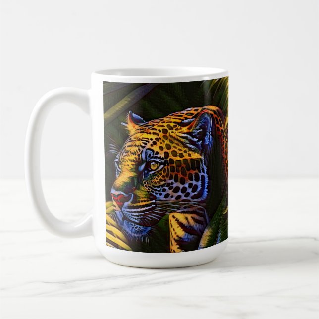 Taza De Café El poderoso jaguar un depredador de la jungla (Izquierda)