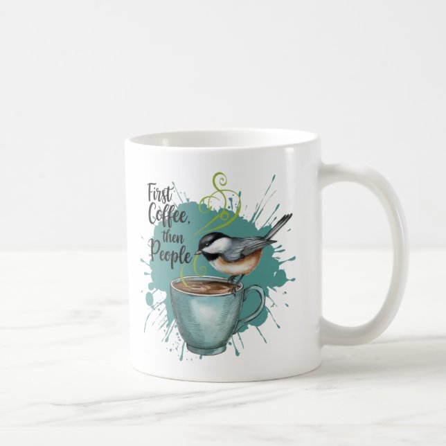 Taza De Café El pollo primero el café, después la gente se atra (Derecha)