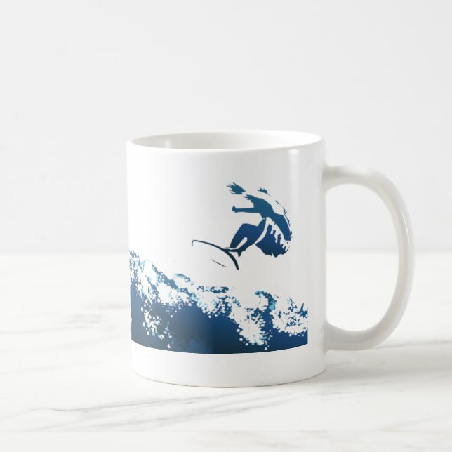 Taza De Café El practicar surf de la estela (Derecha)