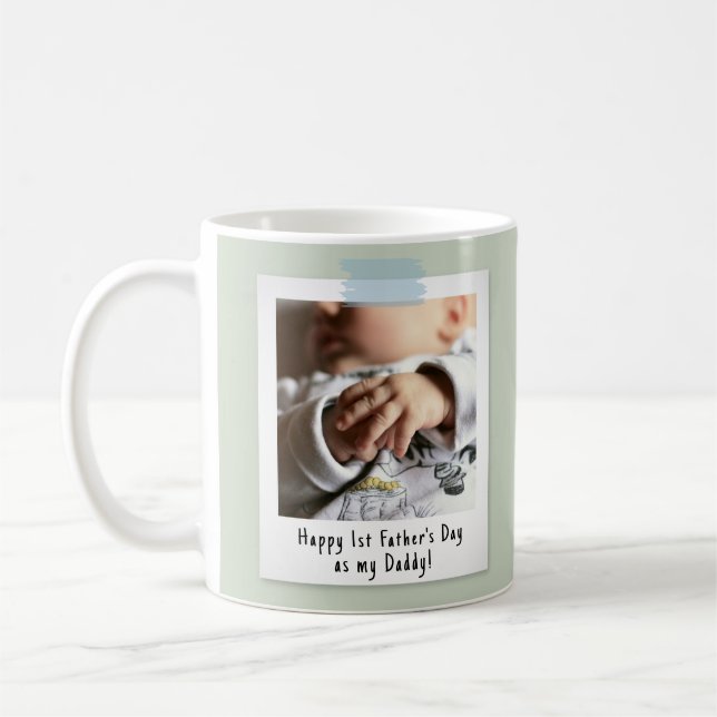 Taza De Café El primer día del padre, estilo de instantánea, fo (Izquierda)