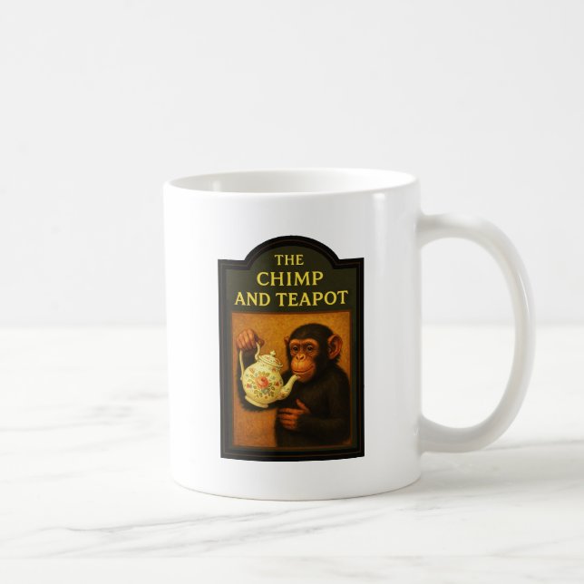 Taza De Café El Pub Chimp Y Teapot (Derecha)