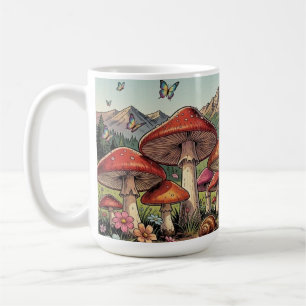 Taza De Café El Pueblo de las Setas Bajo las Montañas