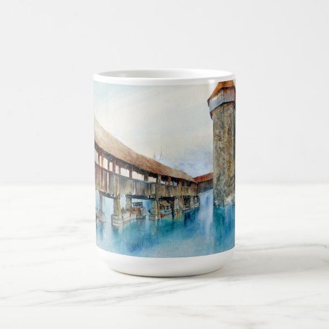 Taza De Café El puente de la capilla en Lucerna (Suiza) (Centro)