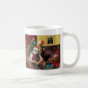 Taza De Café El Pug Negro de Santa