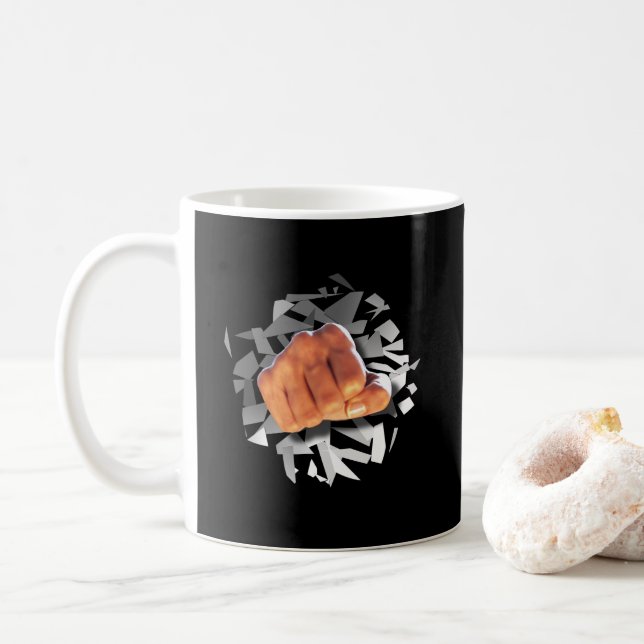 Taza De Café ¡El Puño Se Atraviesa! (Con donut)