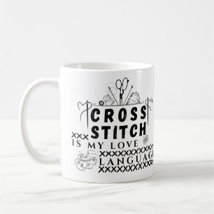 Taza De Café El punto de cruz es mi idioma del amor - Amante de