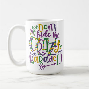 TAZA DE CAFÉ EL PURPURINA DE ORO VERDE PURPLE MIRA A MARDI GRAS
