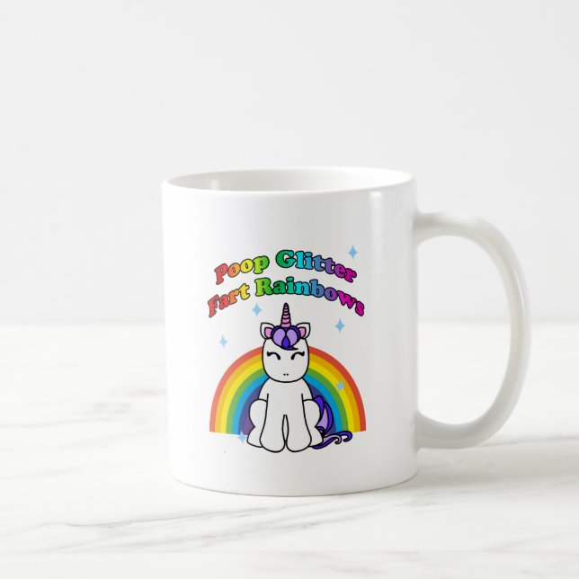 Taza De Café El purpurina del impulso Fart los arco iris (Derecha)