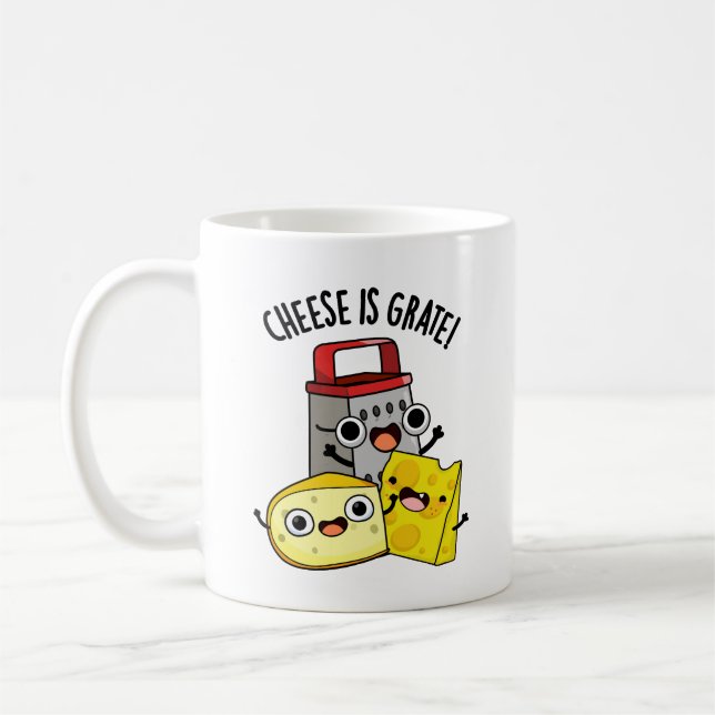 Taza De Café El Queso Es Grate Funny Food Pun (Izquierda)