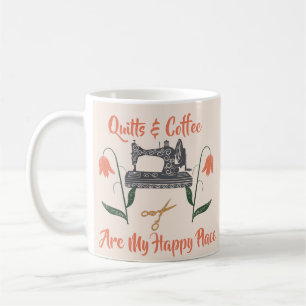 Taza De Café El Quilt Y El Café Son Mis Aficionados Felices