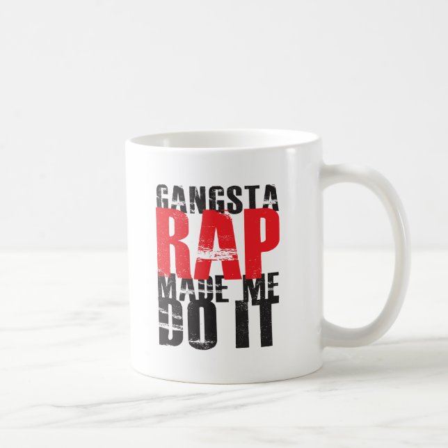 Taza De Café El rap de Gangsta hizo que lo hace - negro (Derecha)