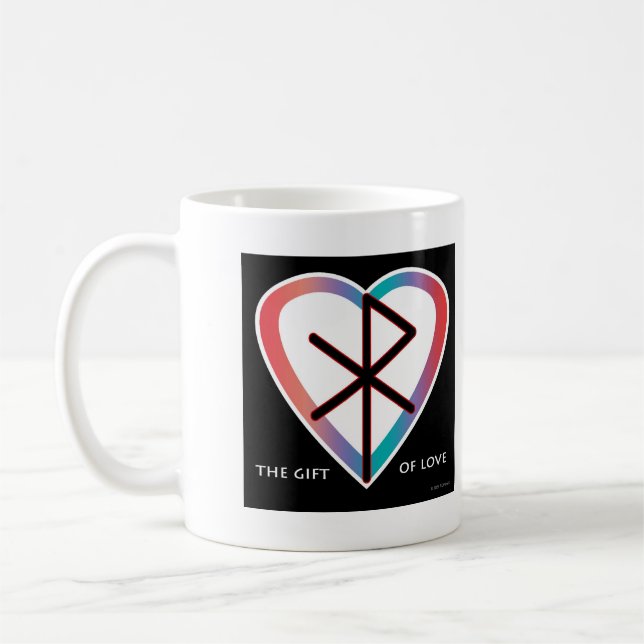 Taza De Café El regalo de amor Bindrune Coffee Mug (Izquierda)