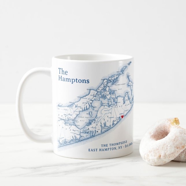 Taza De Café El regalo de Hamptons NY (Con donut)