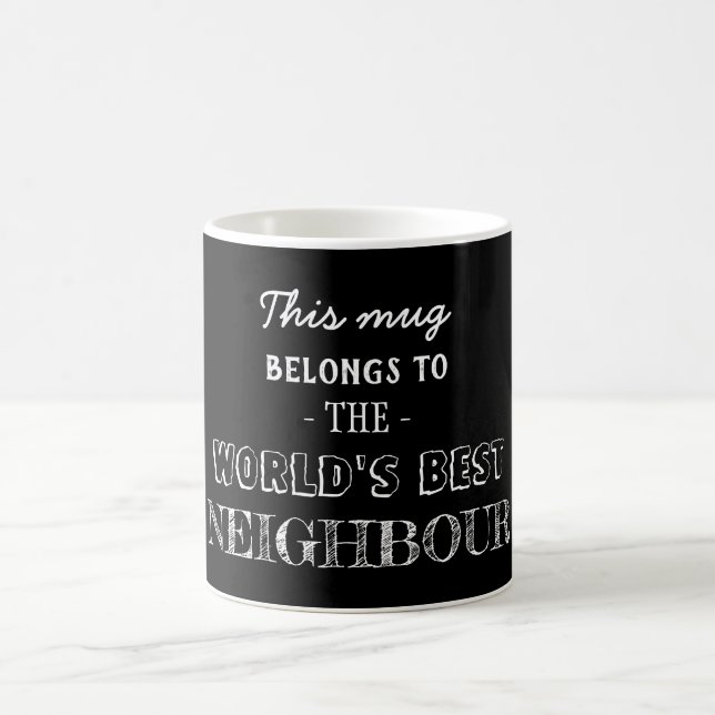 Taza De Café El regalo mínimo moderno negro pertenece al mejor  (Centro)