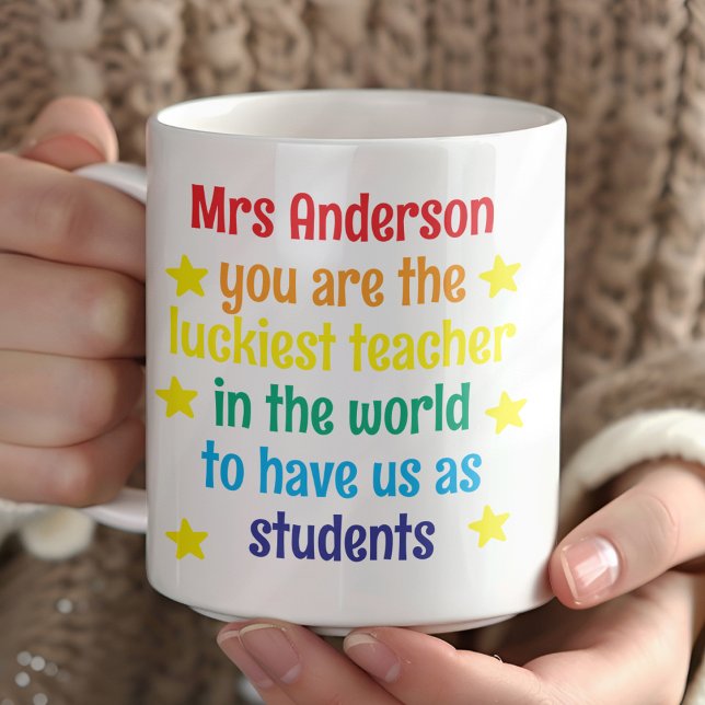 Taza De Café El regalo personalizado del profesor más afortunad (Subido por el creador)