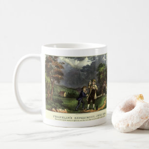 Taza De Café El relámpago de Benjamin Franklin con el experimen