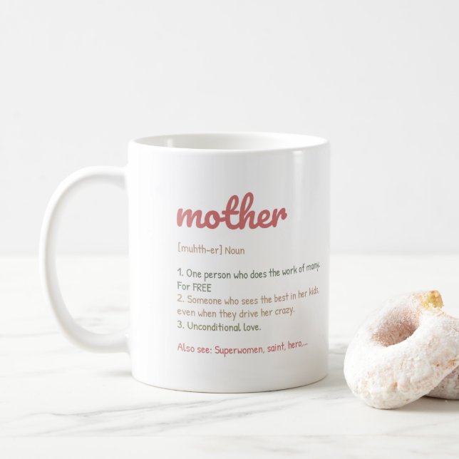 Taza De Café El repaso del día de la madre inspiradora (Con donut)