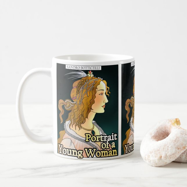 Taza De Café El retrato de una mujer (Con donut)