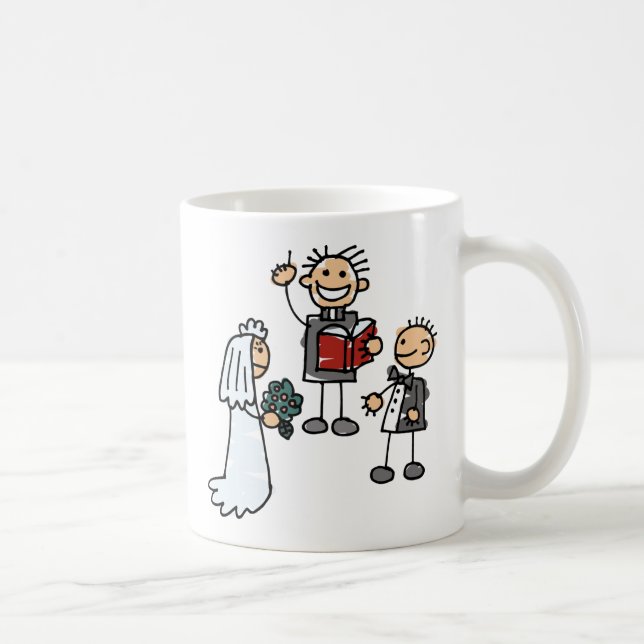 Taza De Café El reverendo del sacerdote ministro realiza ceremo (Derecha)