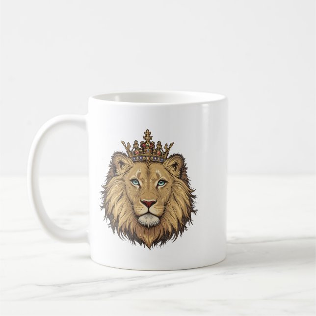 Taza De Café El rey león vibra con una corona (Izquierda)